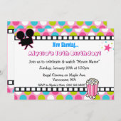 映画スター誕生日 招待状 (正面/裏面)