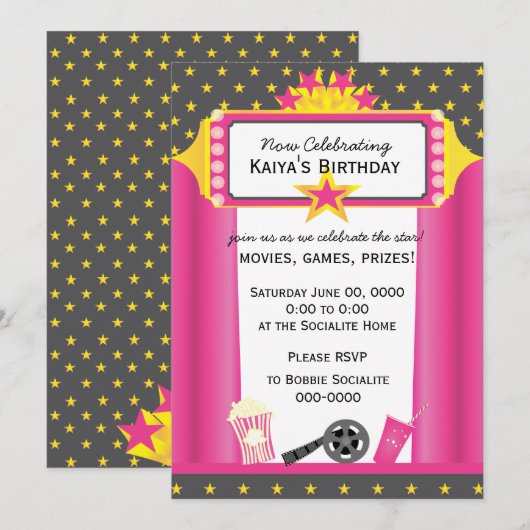 映画スター! 招待状 (正面/裏面)