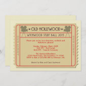 映画チケットの受賞式のパーティの招待状 招待状 (正面/裏面)