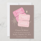 映画チケットは救います日付カード(ブラウン)を セーブザデート (正面)