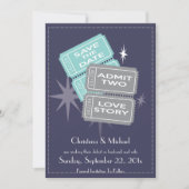 映画チケットは日付カードを救います(青い) セーブザデート (正面)