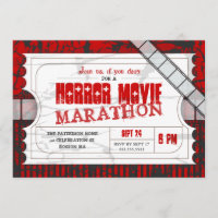 映画チケットホラー映画パーティー受付招待状