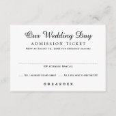 映画チケット入場白黒結婚ズ 出欠カード (正面)