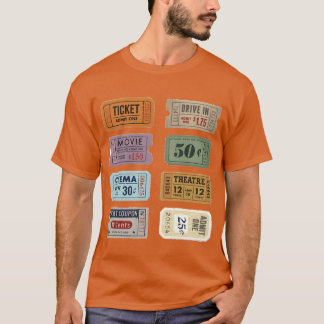 映画チケット ステッカー パック アクティブ ユーモア Tシャツ