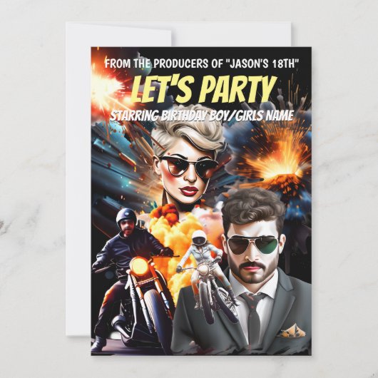 映画テーマの悪役ヒーローのアクションアドベンチャー 招待状 (正面)