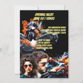 映画テーマの悪役ヒーローのアクションアドベンチャー 招待状 (裏面)