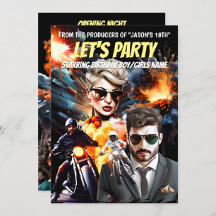 映画テーマの悪役ヒーローのアクションアドベンチャー 招待状