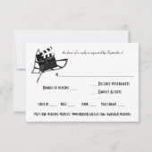 映画テーマの結婚式の応答及び食事カード 出欠カード (裏面)