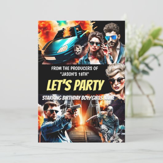 映画テーマアクションスリラーポスター大人の誕生日 招待状 (スタンド正面)
