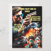 映画テーマアクションスリラーポスター大人の誕生日 招待状 (裏面)