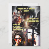 映画テーマアクションドラマポスター大人の誕生日 招待状 (裏面)