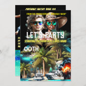 映画テーマビーチすごいアイランドヒーロー大人パーティー 招待状 (正面/裏面)