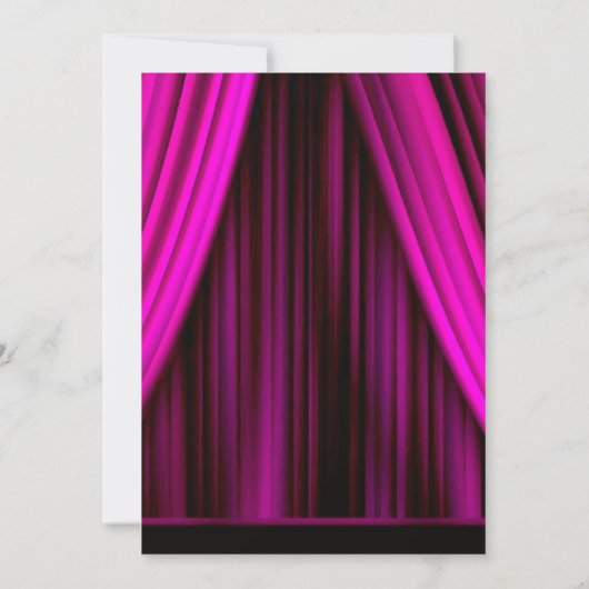 映画テーマ写真映画映画ポップコーンパーティーピンク 招待状 (裏面)