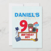 映画ナイトシネマ誕生日ボーイテーマパーティー 招待状 (正面)