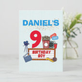 映画ナイトシネマ誕生日ボーイテーマパーティー 招待状 (スタンド正面)