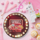 映画ナイトシネマ誕生日レトロのサイン枠 ペーパープレート (パーティー)