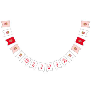 映画ナイトスリープポップコーン誕生日パーティー バンティングフラッグ