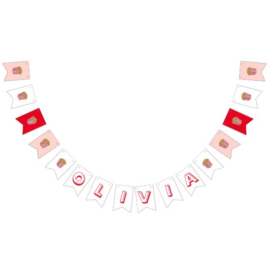 映画ナイトスリープポップコーン誕生日パーティー バンティングフラッグ (全)