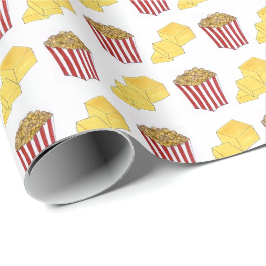 映画ナイトスリープポップコーン誕生日パーティー ラッピングペーパー (ロールコーナー)