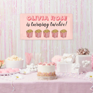 映画ナイトスリープポップコーン誕生日パーティー 横断幕