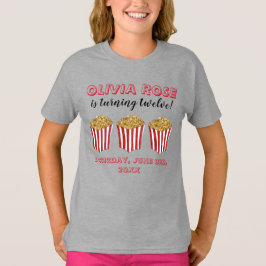 映画ナイトスリープポップコーン誕生日パーティー Tシャツ
