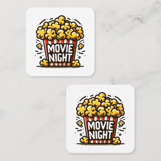 映画ナイトデライトポップコよくはしゃぐーン スクエア名刺 (正面/裏面)