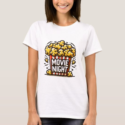映画ナイトデライトポップコよくはしゃぐーン Tシャツ (正面)