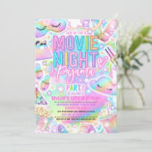 映画ナイトパジャマパステルレインボーバースデーパーティー 招待状 (スタンド正面)