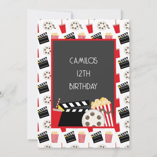 映画ナイトパーティの招待状 案内状 (裏面)