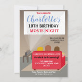 映画ナイトパーティーキッズ映画ムービー映画誕生日 招待状 (正面)