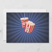 映画ナイトパーティー誕生日ポップコーンのフィルム写真 招待状 (裏面)