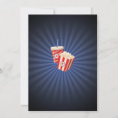 映画ナイトパーティー誕生日ポップコーンフィルム 招待状 (裏面)