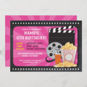 映画ナイトフィルムシネマバースデーパーティービュー招待状 招待状 (正面/裏面)