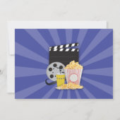 映画ナイトフィルムシネマバースデーパーティービュー招待状 招待状 (裏面)