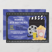 映画ナイトフィルムシネマバースデーパーティービュー招待状 招待状 (正面/裏面)