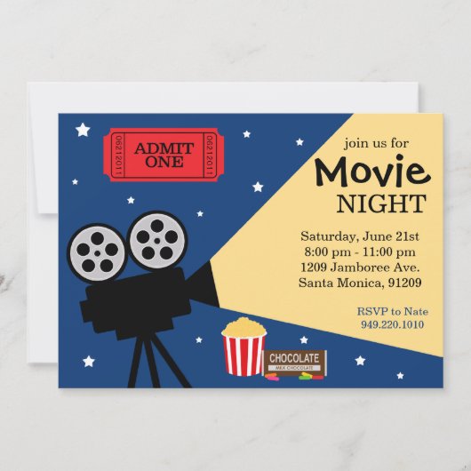 映画ナイト招待状 招待状 (正面)