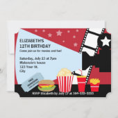 映画ナイト誕生日 招待状 (正面)