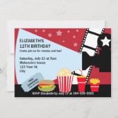 映画ナイト誕生日 招待状 (正面)