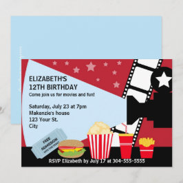 映画ナイト誕生日 招待状