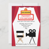 映画ナイト誕生日 招待状 (正面)