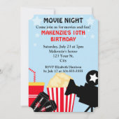 映画ナイト誕生日 招待状 (正面)