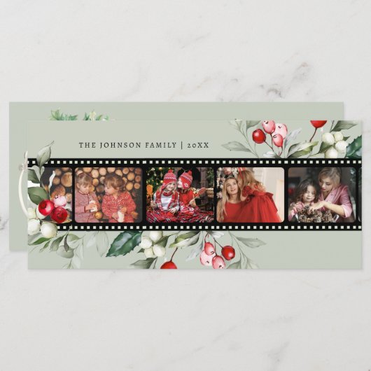 映画ネガティブクリスマスフォトカード (正面/裏面)