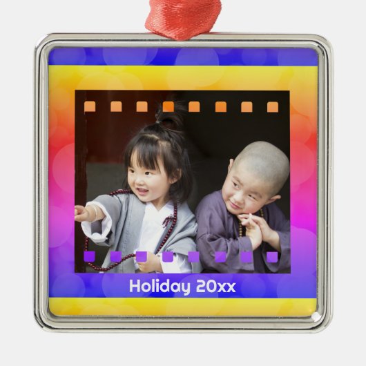 映画ネガティブフォトカスタム文字年記念 メタルオーナメント (正面)