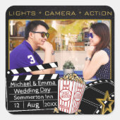 映画パーソナライズされたのスター枠 スクエアシール (正面)