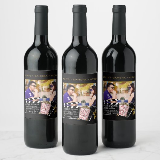 映画パーソナライズされたのスター枠 ワインラベル (ボトル)