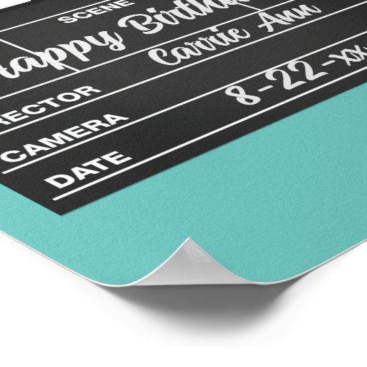 映画パーソナライズされたクラスボードアクア誕生日 ポスター (角)