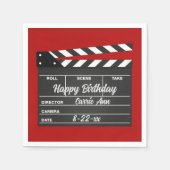 映画パーソナライズされたクラップボード紙パーティーナプキンス スタンダードカクテルナプキン (正面)