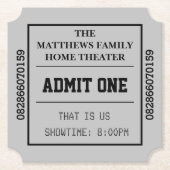 映画パーソナライズされたチケットグレーホームシアター ペーパーコースター (正面)