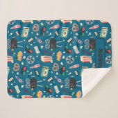 映画パーソナライズされたナイトフィルムポップコーンパターン シェルパブランケット (正面(横))