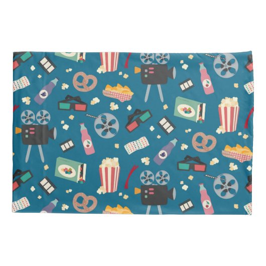 映画パーソナライズされたナイトフィルムポップコーンパターン 枕カバー (裏面)